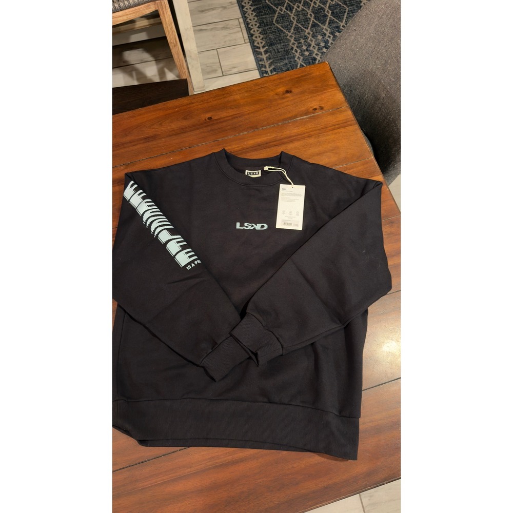 LSKD Static Oversized Sweater Black Skyride M USWE01735 Pullover Sweatshirt NEW - Picture 7 of 16